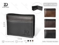 Portafoglio da uomo in pelle oliata patchwork, chiusura a piega corta, per uso quotidiano - Product Image 1