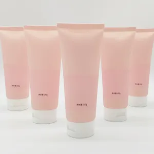 Leere 100ml rosa kunststoff rohr flip top cap, gesicht waschen creme weichen rohren verpackung für kosmetik