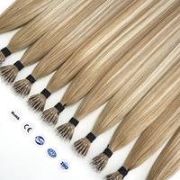 Extensiones de Cabello Humano Superiores con Anillas Nano, Cabello Sal y Pimienta, Doble Trama, Punta con Anilla Nano, 100% Cabello Humano