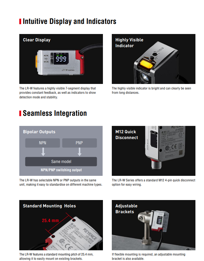 キーエンス・LR-WF10 2個 Original KEYENCE LR-WF10 Laser Sensor - Dual Spot Type