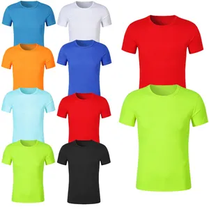 TS33 Summer 100% polyester crewneck T-shirt school working uniform shirt quick-drying mesh T-shirt custom printing