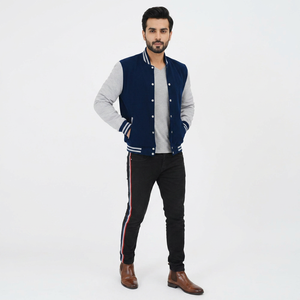 Nouvelle arrivée : veste varsity légère en laine pour homme avec manches en cuir, séchage rapide, toile, vente en gros d'usine, prix bas - Product Image 1