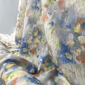 Custom 3D Watercolor Floral 100% Polyester Jacquard <strong>Fabric</strong> <strong>Medium</strong> Weight 40S40S Yarn Count Soft Structured for Wedding Dresses - Product Image 2