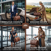 Sac de voyage et de sport convertible unisexe avec logo personnalisé, 20-35L, en cuir véritable, bagage cabine avec fermeture éclair, style tendance, organisateur