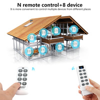 Module d'interrupteur intelligent sans fil 2 voies 16A Mini DIY, télécommande RF 433,92 MHz 10 touches, portée 100 m, certifié CE/ROHS, pour éclairage LED domestique B980