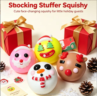Jouet anti-stress de Noël Ugly-Buddy en PVC et mousse expansée, série à presser, à rebond lent, Père Noël en forme de boulette vapeur, pour fêtes, 5-14 ans