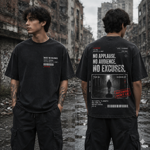 Camisetas para <span class=keywords><strong>hombre</strong></span> con gráfico 'Built in Silence' personalizado, estilo archivo clasificado, vintage lavado, oversize, streetwear, camiseta personalizada - Product Image 2