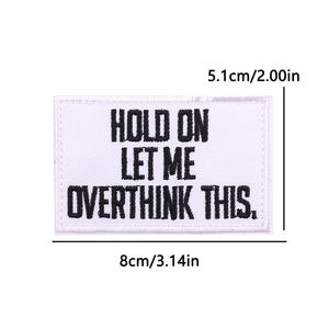 Parches de mezclilla termoadhesivos con bordado de encaje 3D de corazón redondo, con la inscripción 'Estoy trabajando, no acariciar, perro de terapia' - Product Image 4