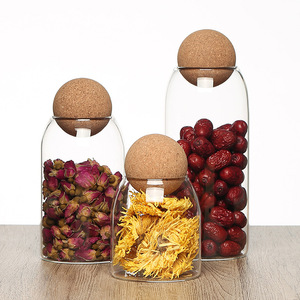 Toples gabus bersegel kaca borosilikat tinggi, untuk tampilan tahan lama kapasitas 500ml-2000ml cocok untuk penyimpanan sehari-hari - Product Image 2