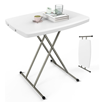 Table pliante réglable GodsWord, table en plastique de 30 pouces avec cadre en acier, table utilitaire pliable robuste pour ordinateur portable