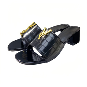Sandalias Planas con Logo y Punta Abierta, Estilo 2026, de PU Repujado, Transpirables, de Alta Calidad, para Mujer, para Todas las Temporadas - Product Image 1