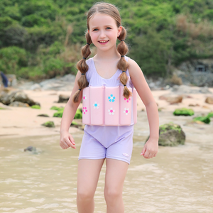 Printing Safety Kids Girls One Piece Flat Angle Floating Buoyancy Swimwear <strong>Swimsuit</strong> for Children - Product Image 6