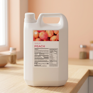 ชานมไข่มุกน้ำเชื่อมพีช ขวด 5 กก. ฮาลาล มังสวิรัติ ขายส่ง - Product Image 2