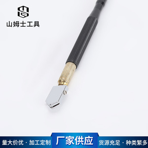 Cortador de vidrio con punta de diamante, mango metálico de 15 mm de grosor para cortar vidrio DL2701 - Product Image 3