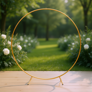 Arche de ballons ronde dorée de 7,2 pieds, support circulaire en fer réutilisable pour mariage, baby shower, décoration de fête, utilisation en photomaton - Product Image 2