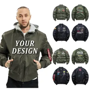 High Quality Autumn Stylish Street Style Nylon Ma1 Flight Jacket Custom Printing Men Casual Pullover Bomber Jacket For Men