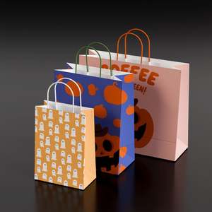 Sacs en papier kraft brun personnalisés pour la promotion des restaurants à emporter, avec poignée en corde de coton, emballage alimentaire recyclable - Product Image 1