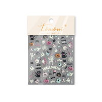 Autocollants pour ongles TSZS Halloween Glow in the Dark 5D, écologiques, gothiques, sorcière, vitrail, fantôme, crâne, pour nail art