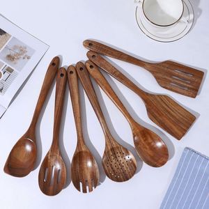 Home Kitchen Utensils <b>Set</b> Wooden Teak Wood Scraper and Spatula Cooking Tools - Product Image 6
