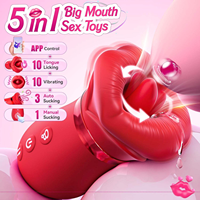 5-in-1 Rosen-Mundsauger & Zungenleck-Vibrator - USB-Aufladbar IPX6 Wasserdicht Erwachsenen-Sexspielzeug für Frauen