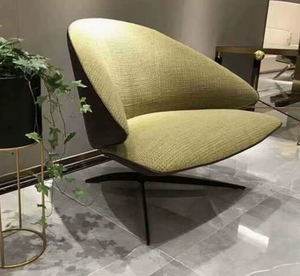 Sillas de diseño moderno para recepción, sillón giratorio de tela, terciopelo y cuero para sala de estar, vestíbulo de hotel, hogar, oficina y villa. - Product Image 1