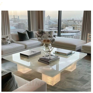 Newstar 2024 sang trọng Bàn cà phê đá cẩm thạch tối giản Bàn cà phê Vuông Đá Cẩm Thạch Bàn cà phê - Product Image 6