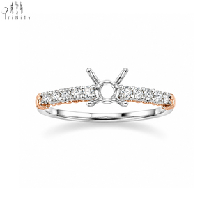 Hot Sale High Quality Classic Design Fine Jewelry 18K Solid Gold Real Natural Diamond Semi Mounting <b>Ring</b> Without the Main <b>Stone</b> - Product Image 3