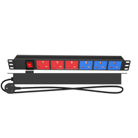 PDU (Power Distribution Unit) 1U 19 Pollici (Quadro di Distribuzione) Modulare a 6 Vie 10A IP20 con Opzioni Spina UK per Armadio di Rete Data Center