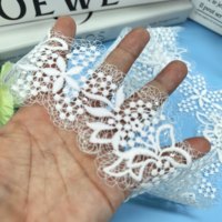 Renda Bordir Bunga Hitam Putih dengan Payet, Gaya Mewah Seksi untuk Gaun Pengantin dan Aksesoris, Terlaris