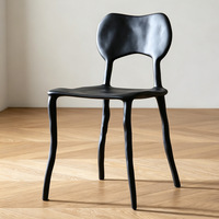 Chaise de salle à manger ModHomi style nordique moderne en plastique, chaise d'appoint ondulée irrégulière, mobilier mignon pour la maison et la salle à manger