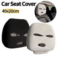 Appui-tête de siège de voiture à 3 trous Couvre-visage complet Masque de ski Chapeau de protection anti-cendres Sièges de voiture Couvre-tête de voiture drôle