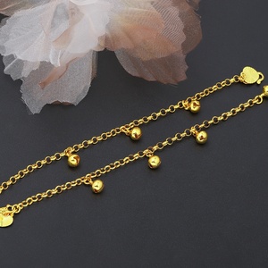 JXX Wholesale 24K Gold-Plated Brass <b>Bracelet</b> with Heart <b>Bead</b> Pendant Trendy Women's Jewelry - Product Image 5
