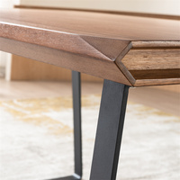 Französischer Stil Antikes Design Holz Led Esstisch Esszimmer möbel Metall basis Esstisch