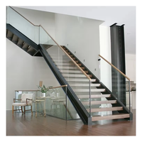 Escaliers en bois de chêne rouge et de noyer pour villa à domicile, prix compétitif, marches en bois, marches d'escalier