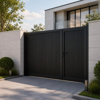 Portail de jardin en alliage d'aluminium de style européen, traité thermiquement, avec un dessus arqué, ignifuge, revêtement en poudre, pour villa