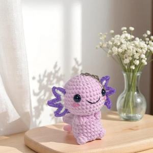 Venta caliente Multi Color lindo Mini <span class=keywords><strong>Crochet</strong></span> Axolotl juguete llavero suave algodón materiales salamandra juguetes relleno tejido Animal muñeca - Product Image 3