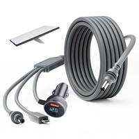 Câble d'alimentation DC 3 en 1 pour Starlink Mini, chargeur allume-cigare 12/24V avec prise USB-C et mâle DC pour Starlink Mini