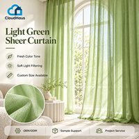 Rideaux Transparents Effet Lin Vert Chasseur Sur Mesure, Voilages en Faux Lin Filtrant la Lumière du Jour pour Chambre et Salon