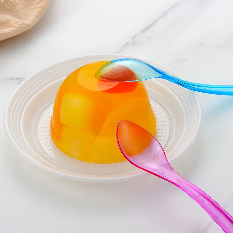 Cucharas de plástico desechables personalizadas, cuchara de plástico de grado alimenticio de 3,5G, utensilios desechables, cucharas de plástico para fiestas de helado