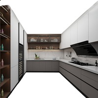 Meuble de rangement moderne en bois de pin massif haut de gamme, avec portes multicouches en bois massif, pour cuisine