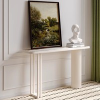 Console de luxe italienne moderne et simple, meuble d'entrée mural pour hôtels, design incurvé, finition ardoise, accessible