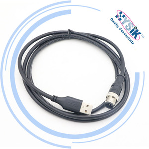 Güç Ağı Kablosu M12 IP67 Su Geçirmez Erkek Dişi Fiş Dişli Geçmeli Kilitlemeli Plastik Metal Vida Somunlu Nmea2000 - Product Image 5
