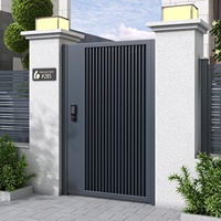 Porte d'entrée de villa de jardin en aluminium moderne fini, à lames orientables, imperméable, simple/double porte, pour maison d'hôtes