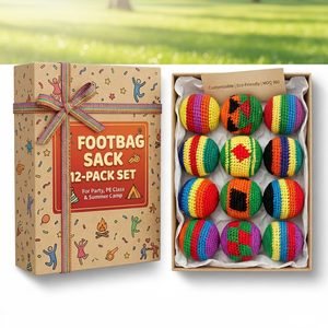 Lot <span class=keywords><strong>de</strong></span> 12 Hacky Sacks au crochet faits main, ballons <span class=keywords><strong>de</strong></span> jonglage <span class=keywords><strong>pour</strong></span> enfants et adultes, cadeaux <span class=keywords><strong>de</strong></span> fête, équipement <span class=keywords><strong>de</strong></span> sport en PE <span class=keywords><strong>pour</strong></span> activités <span class=keywords><strong>de</strong></span> <span class=keywords><strong>plein</strong></span> <span class=keywords><strong>air</strong></span> - Product Image 3