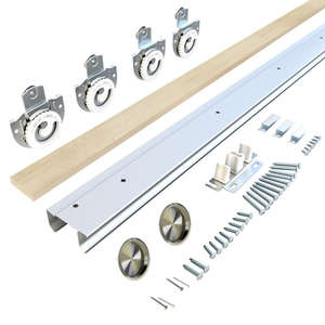 Cửa tủ trượt hai cánh kính cường lực mờ 3 lớp, kích thước 72x80 inch, kèm bộ dụng cụ lắp đặt - Product Image 5