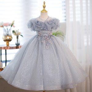 Abito da sera lungo da principessa per giovane donna, ideale per feste, performance al pianoforte, o banchetti di compleanno (costume da presentatrice) - Product Image 4