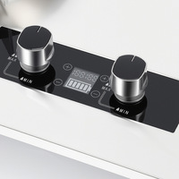 Table de cuisson à gaz encastrable en acier inoxydable à 2 brûleurs, 9 cavités, haute puissance avec fonction minuterie, pour gaz naturel domestique