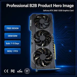 RTX 3060 12GB GDDR6 GPU พัดลมสามตัว สำหรับเล่นเกม 1080P 1440P อีสปอร์ต CS2 Valorant DLSS คอมพิวเตอร์ตั้งโต๊ะ ปรับแต่งได้ - Product Image 1