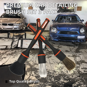Juego de 3 Cepillos de Limpieza para Autos de Marca OEM con Mango de Goma TPR de Plástico de Primera Calidad y Cabezal de Cepillo Reemplazable - Product Image 2