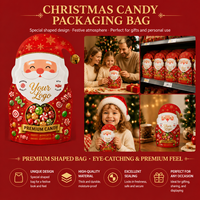 Sachet d'emballage pour grains de café, recyclable, de qualité alimentaire, à huit soudures latérales, pour coffrets cadeaux de Noël et de fêtes